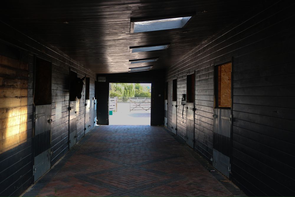Inside the stable block